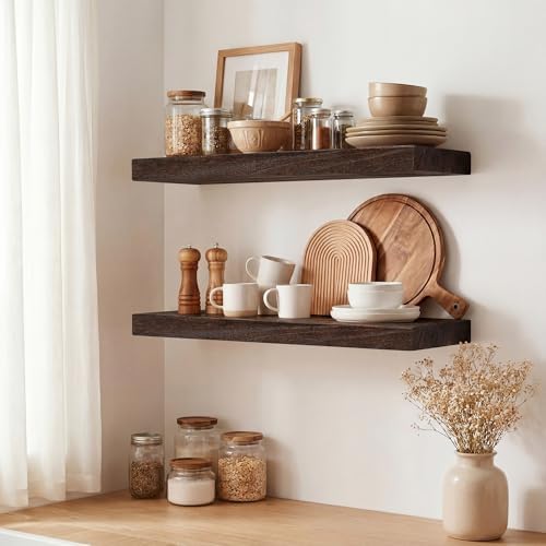 Marsmiles 16in Solid Wood Floating Shelves - Image 2