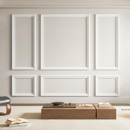Art3d Pre-Cut Wall Molding Set, Ready-to-Assemble Panels, 3 Top 3 Bottom by Art3d