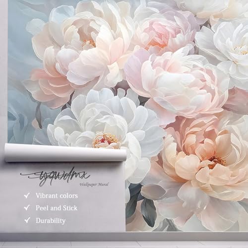 YQWDMX - Large Peony Flower Peel and Stick Wallpaper wall Paintings - Image 3