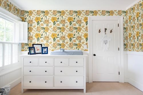 Hopepak 16.1'' x 394'' Floral Peel and Stick Wallpaper Modern Flower Contact - Image 6