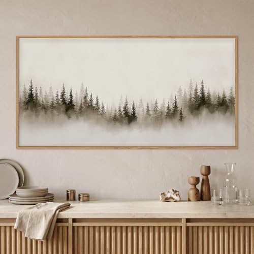 Aryroi Abstract Neutral Gray Forest Landscape Framed Canvas Wall Art Set - Image 3