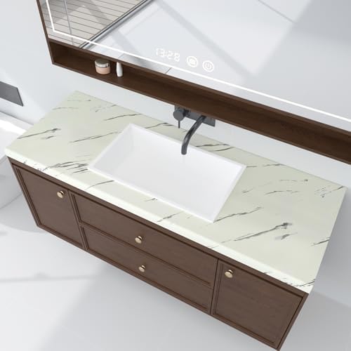 White Marble Wide 48x197 Inch Large Size Removable Peel and Stick Wallpaper - Image 6
