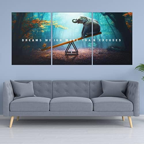 Yetaryy Motivational Poster Inspirational Wall Art 3 Pieces Canvas Painting - Image 2