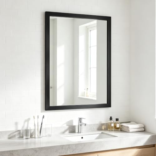 Rectangular Wall Mirror 28x20 Inch Bathroom Mirror by Ruomeng