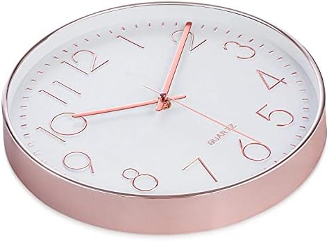 Bernhard Products Rose Gold Wall Clock 12 Inch Silent Non-Ticking Quality - Image 5