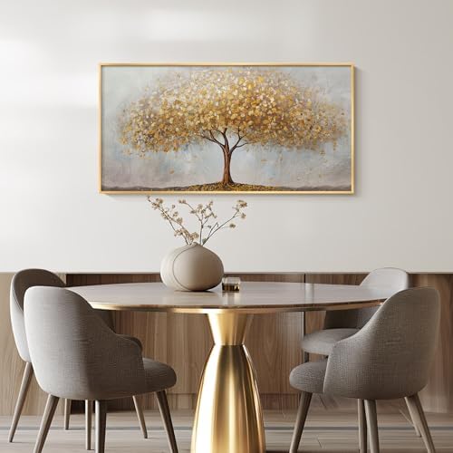 Large Framed Modern Gold Tree of Life Wall Art - Image 4