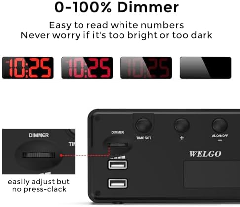 Welgo 7.5 Inches Oversized Digital Alarm Clock - Image 4