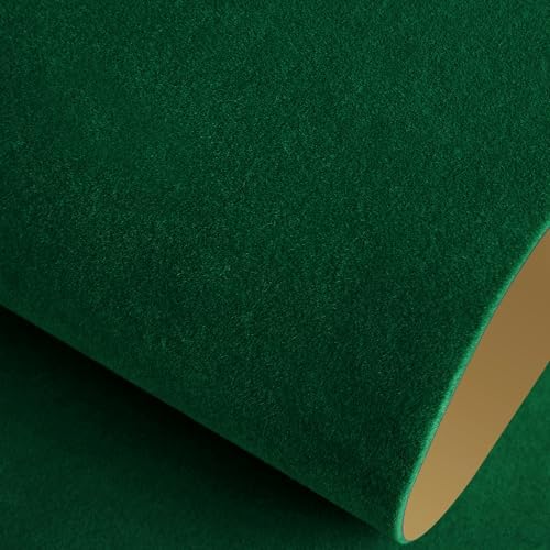 Livelynine Dark Green Velvet Wallpaper Peel and Stick Emerald Green Velvet by Livelynine