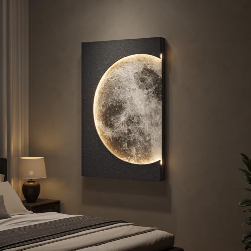 Cuspin Large 3D LED Moon Wall Art, 24x36 In by Cuspin