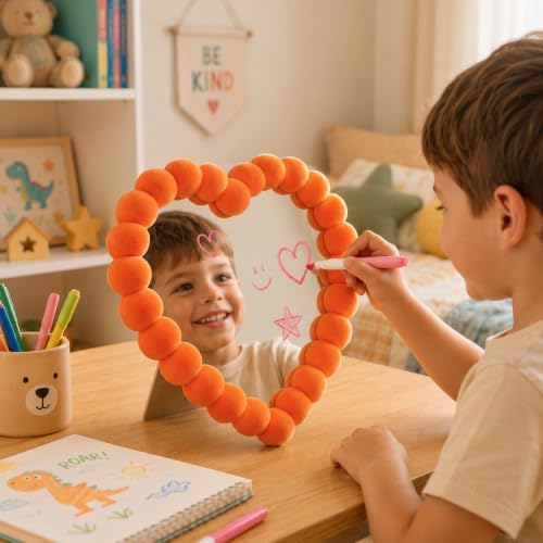 Aesthetic Orange Desk Makeup Mirror Decor - Image 6