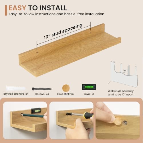 Dreamland Picture Ledge Shelf for Wall, Floating Shelves Set of 2, 18 inch Long - Image 4