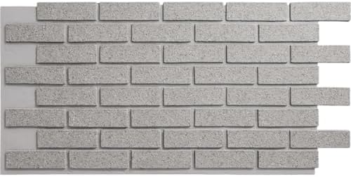 EverStone Traditional Faux Brick Panel, Speckled White Color by EkenaMillwork