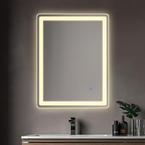 LED Bathroom Mirror Rectangle 24x32 Luxury Warm Light Vanity Premium Dimmable by Kosta-EcoSmartGear