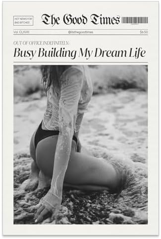 Funky Black And White Newspaper Canvas Wall Art 8x12in Unframed Trendy Hot Sexy by Unknown