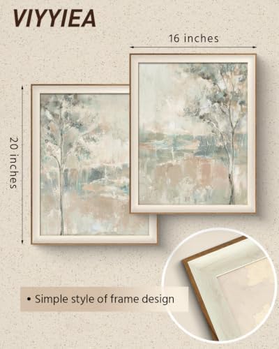 VIYYIEA Framed Abstract Birch Tree Landscape Wall Art Set, 16×20 Inch - Image 2