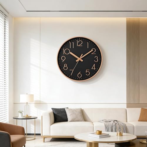 DAXSMY Wall Clock 8 Inch Black Decorative, Battery Operated Silent - Image 6