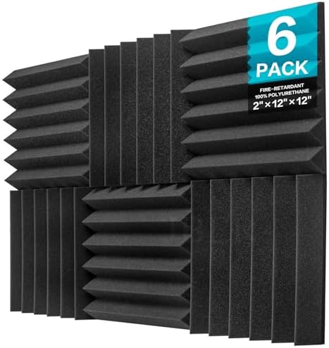 JBER 6 Pack Acoustic Foam Wedge, Acoustic Treatment Foam by JBER