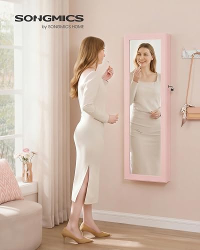 SONGMICS 6 LEDs Mirror Jewelry Cabinet, 47.2-Inch Tall - Image 2