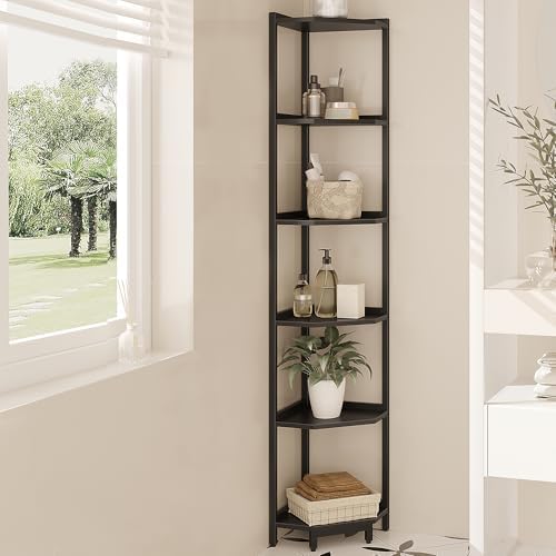 Hzuaneri Corner Shelf Stand 6-Tier Corner Bookshelf Storage Standing Shelf by Hzuaneri
