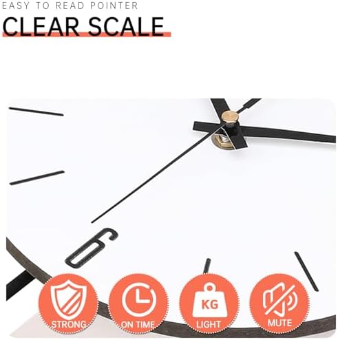 Wall Clock with Pendulum, Silent Quality Quartz Battery Operated, Large Wall - Image 2