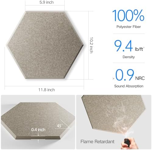 16 Pack Self-Adhesive Acoustic Panels 12" X 10" X 0.4" - Image 3