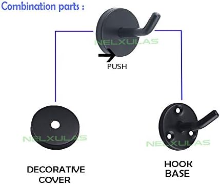 Classic Black Stainless Steel Heavy Duty Coat Hook, Durable Robe Hanger Wall - Image 4