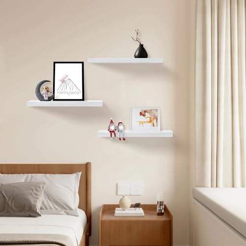 White Floating Shelves for Wall Set of 3 - Image 5