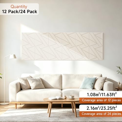 TO-TH Acoustic Panels Peel and Stick Sound Absorbing Panel 12 Pack - Image 5