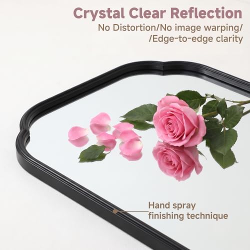 36"x24" Black Bathroom Scalloped Mirror, Rust-Proof Metal Frame - Image 3