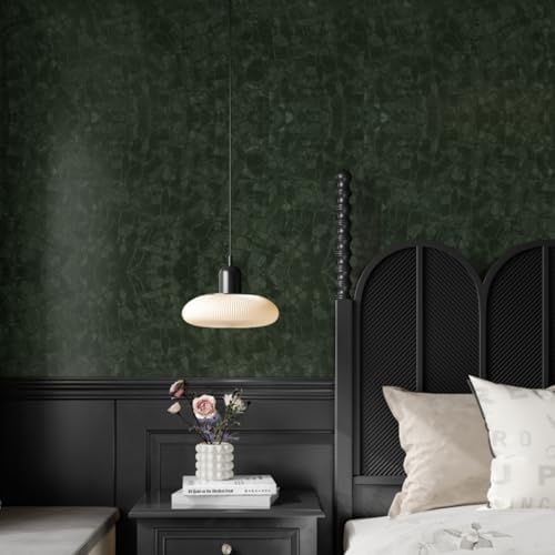 Abyssaly Dark Green Peel and Stick Wallpaper Textured Embossed Wall Paper - Image 3