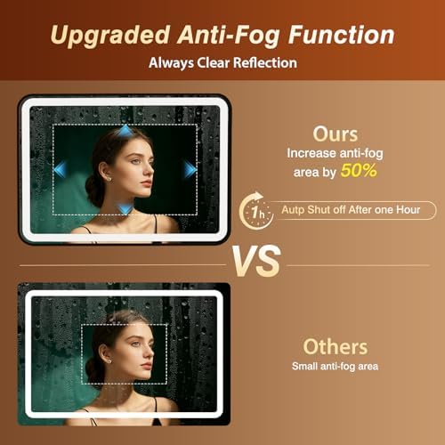 36x60 Inch Black Framed LED Bathroom Mirror - Image 6