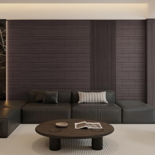 Yutianli Acoustical Wood Wall Panels Peel and Stick 17-Piece 14.2" X 9.5" Faux - Image 5