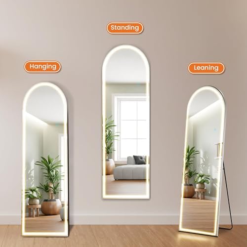 Sweetcrispy Arched LED Full Length Floor Mirror - Image 5