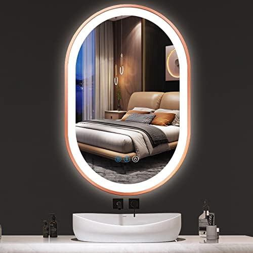 16 X 24 Inch Rose Gold LED Oval Mirror by ARUMMA