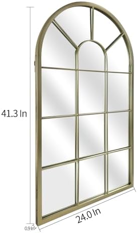 HQiJun Wall Mirror Window Decorative Mirrors Arched Farmhouse - Image 3