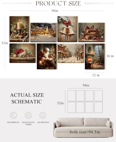 ARPEOTCY Christmas Art Wall Panels, Santa Claus Acoustic Art - Image 2