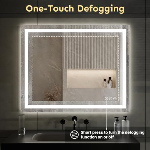 Kosmonia 32x40 Inch LED Bathroom Mirror - Image 3