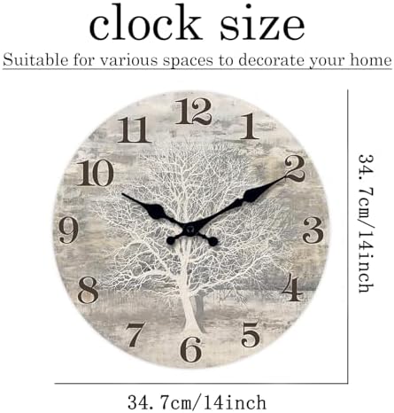 XFM Tree of Life Wall Clock 14 inch Country Wooden - Image 5