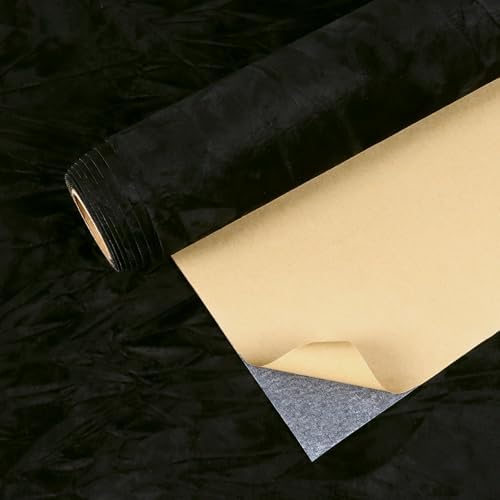 VEELIKE Self Adhesive Crushed Velvet Flocking Liner Black Felt Drawer Liner by VEELIKE