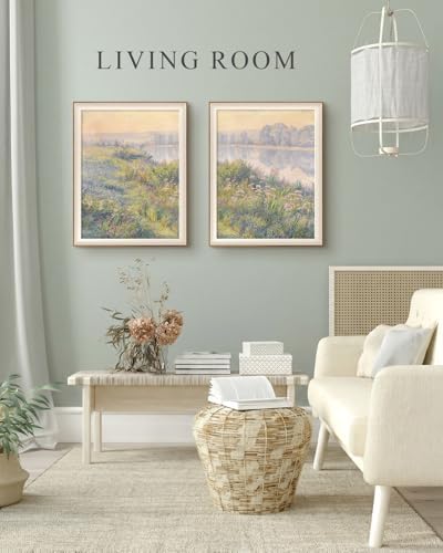 VIYYIEA Framed Impressionist River Meadow Flora Wall Art Set, 16×20 Inch - Image 4