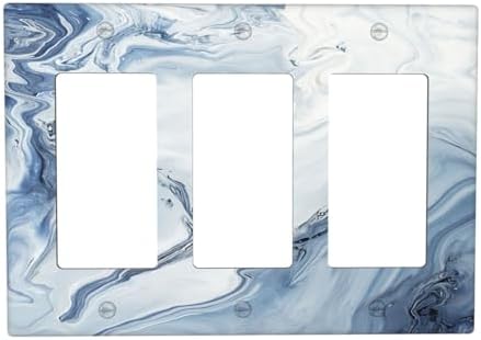 Light Switch Covers Blue Marble Pattern 3 Gang Rocker Electrical GFCI by Lightswitchcovers