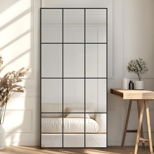 Antok Wall Mirror, Metal Framed Wall Mounted Mirror, Hanging or Leaning - Image 2