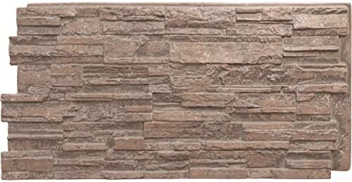 EverStone Cascade Faux Stone Panel, 48 5/8"W x 24 3/4"H x 1 1/4"D, Mount Vernon by EkenaMillwork