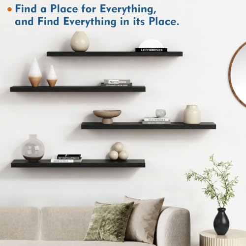 Black Floating Shelves 36 Inch Long - Image 6