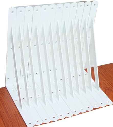 12 Pack L11 x H 8" White Heavy Duty Shelf Brackets by MHMYDZ