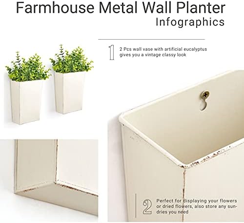 Dahey 2 Packs Metal Wall Planter Vase - Image 5