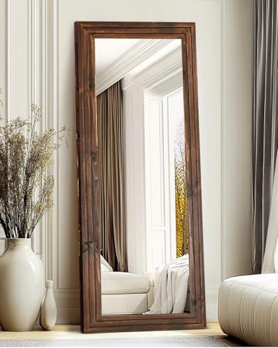 65x22in Full Length Mirror, 3-Tier Stepped Solid Wood Frame by ABSWHLM