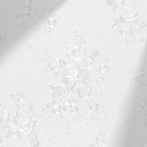 White Embossed Peel and Stick Wallpaper Textured Floral Contact Paper by Erfoni