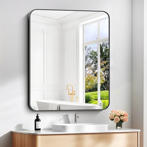 DESBING 30" x 36"Bathroom Mirror, Matte Black Wall Mirror by DESBING