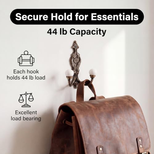 Indian Shelf 6-Pack White Ceramic Double Wall Coat Hooks - Image 6
